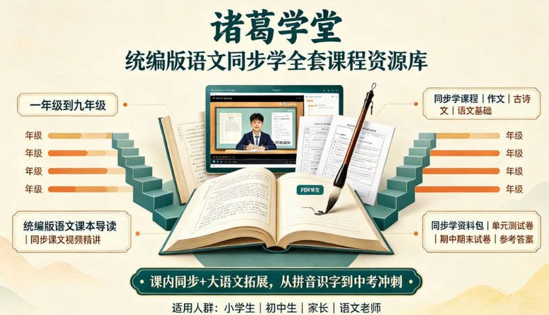 诸葛学堂：一至九年级统编版语文同步学全套课程资源库